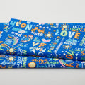 Noah's Journey - Two by Two Words Royal Blue 2 Yard Cut