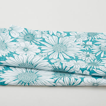 Porch Swing - Upsy Daisy Turquoise 2 Yard Cut