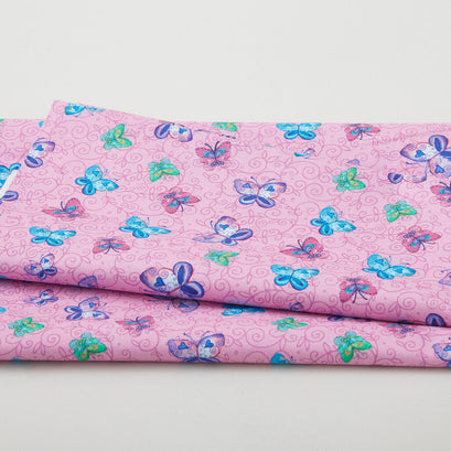 Sunshine Cats - Butterfly Song Light Plum 2 Yard Cut