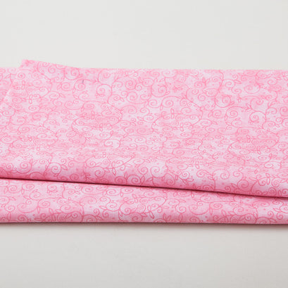 Sunshine Cats - Happy Scroll Light Pink 2 Yard Cut