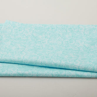 Sunshine Cats - Happy Scroll Light Turquoise 2 Yard Cut