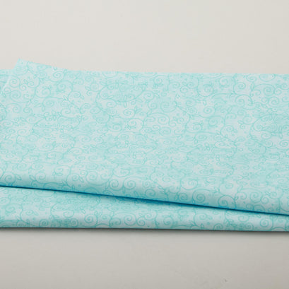 Sunshine Cats - Happy Scroll Light Turquoise 2 Yard Cut