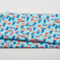 Sunshine Cats - Flowerful Cats Medium Turquoise 2 Yard Cut