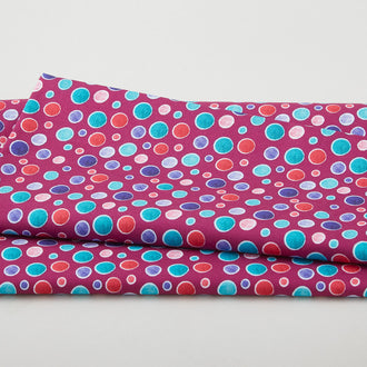 Sunshine Cats - Happy Dot Plum 2 Yard Cut