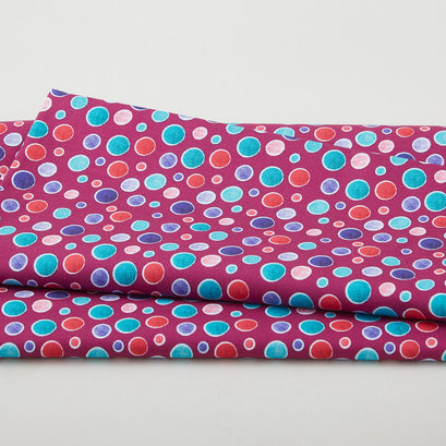 Sunshine Cats - Happy Dot Plum 2 Yard Cut