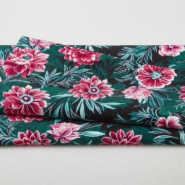 Winterberry Floral - Winterberry Field Black 2 Yard Cut