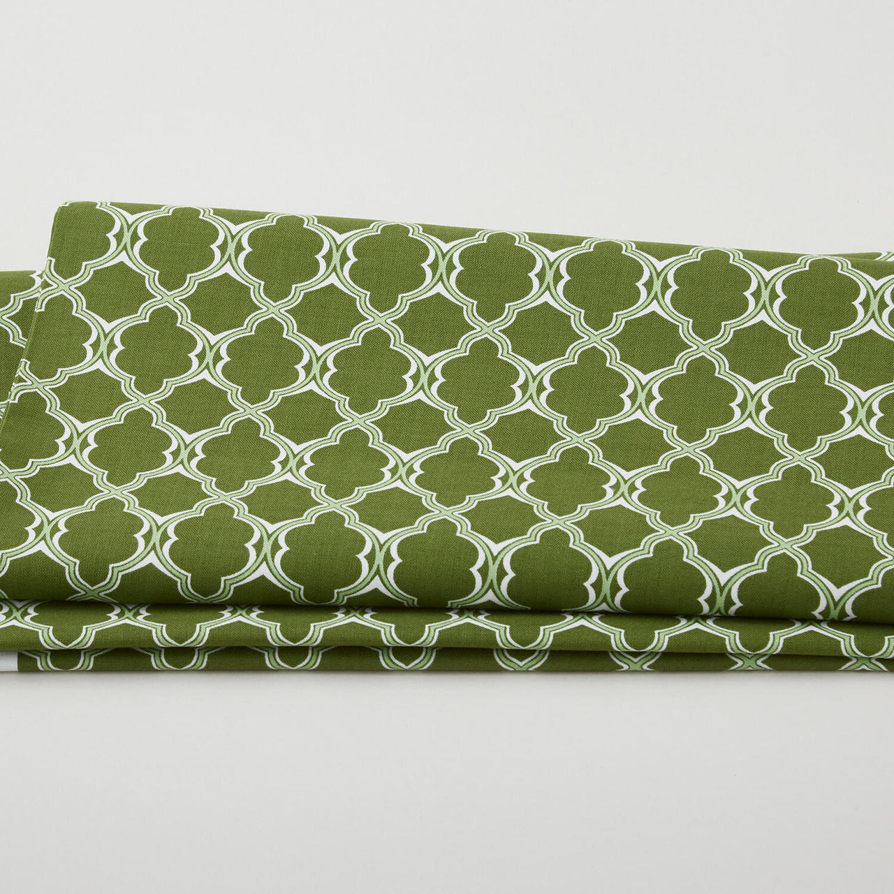 Betty's Geraniums - Lattice Geo Green 2 Yard Cut