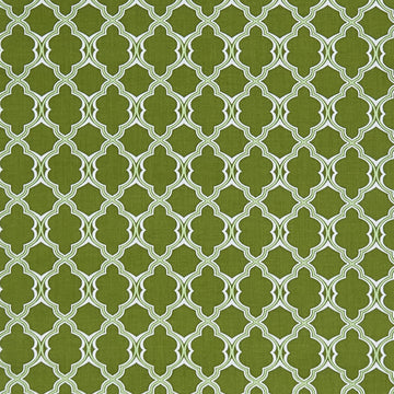 Betty's Geraniums - Lattice Geo Green 2 Yard Cut