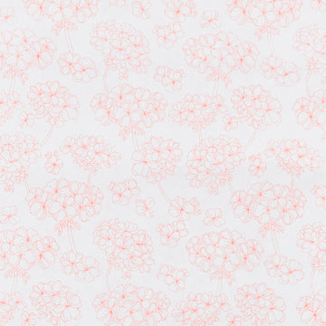 Betty's Geraniums - Geranium Sketch White/Pink 2 Yard Cut
