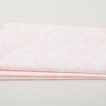 Betty's Geraniums - Geranium Sketch White/Pink 2 Yard Cut