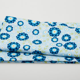 Blossom Hollow - Flowerbed Aqua 2 Yard Cut