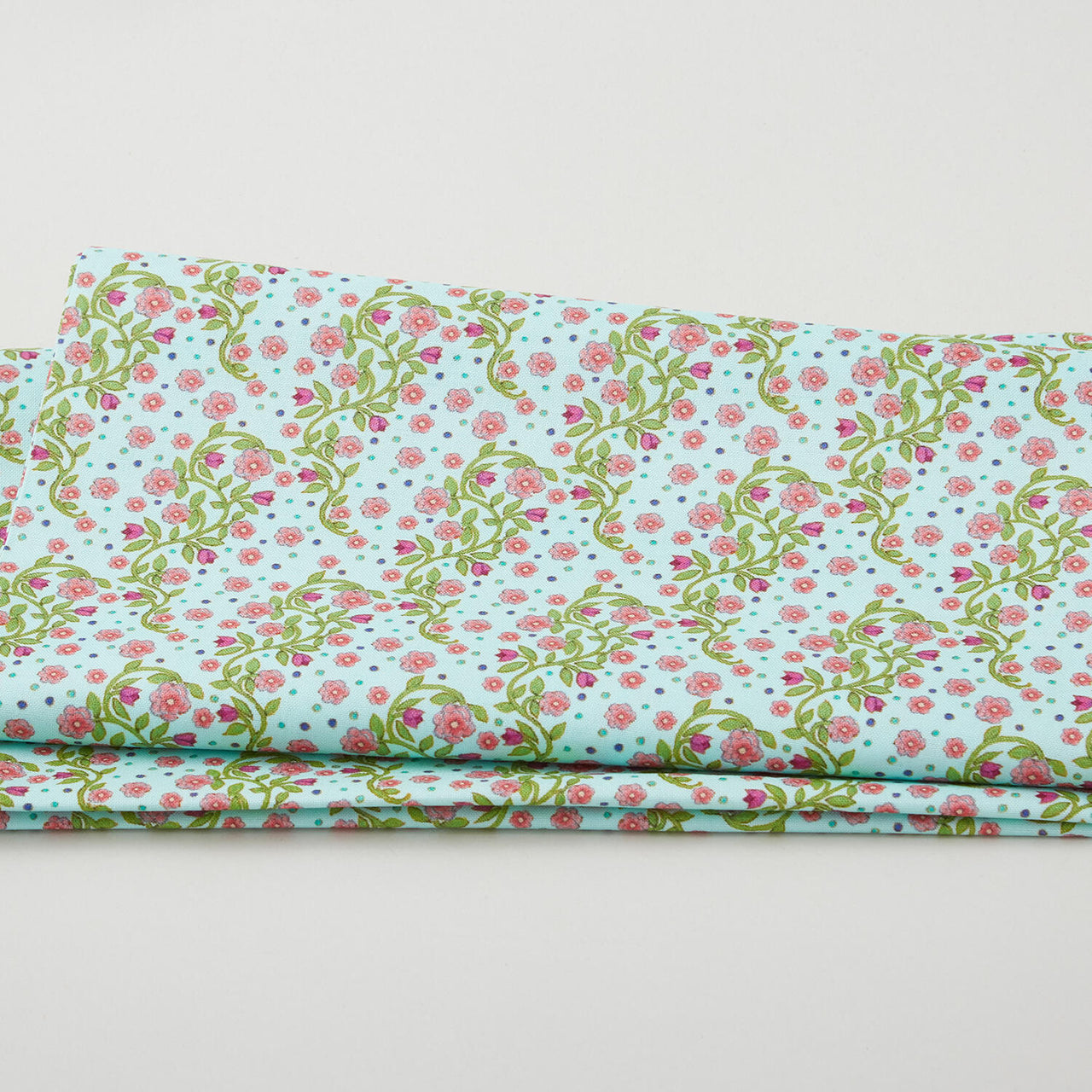 Garden Angels - Vining Roses Turquoise 2 Yard Cut