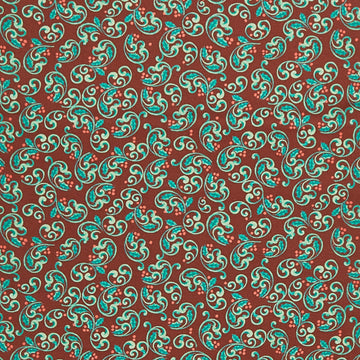 The Night Before Christmas - Berry Scroll Dark Red 2 Yard Cut