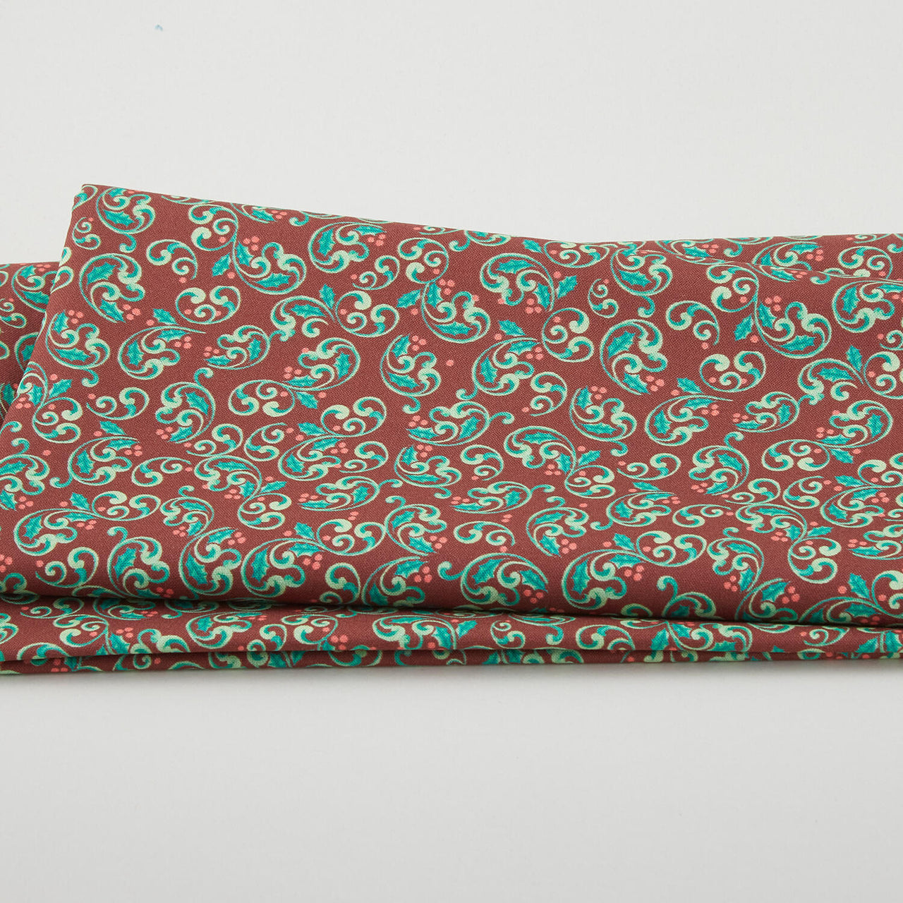 The Night Before Christmas - Berry Scroll Dark Red 2 Yard Cut