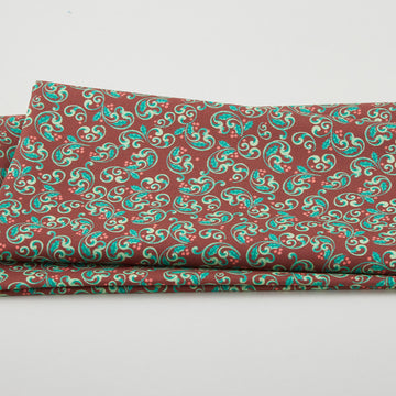 The Night Before Christmas - Berry Scroll Dark Red 2 Yard Cut