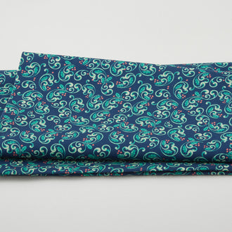 The Night Before Christmas - Berry Scroll Navy 2 Yard Cut
