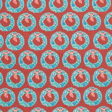The Night Before Christmas - Wreath Red 2 Yard Cut