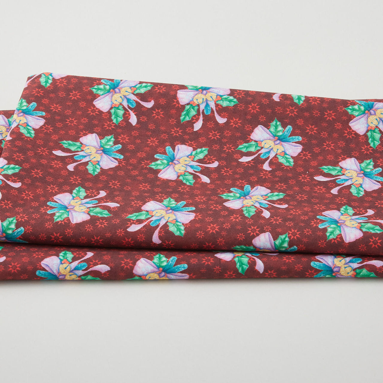 The Night Before Christmas - Ribbon and Bells Dark Red 2 Yard Cut