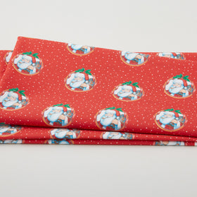 The Night Before Christmas - Santa Wreath Red 2 Yard Cut