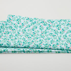 The Night Before Christmas - Berry Scroll Light Blue 2 Yard Cut