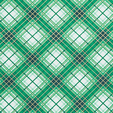 Christmas Musical - Holiday Plaid Green Metallic 2 Yard Cut