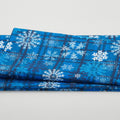 Winter Farm House Plaid - Snowflake Plaid Dark Blue 2 Yard Cut