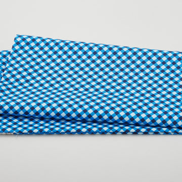 Winter Farm House Plaid - Farmhouse Gingham Blue 2 Yard Cut