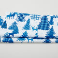Winter Farm House Plaid - Plaid Forest White/Blue 2 Yard Cut