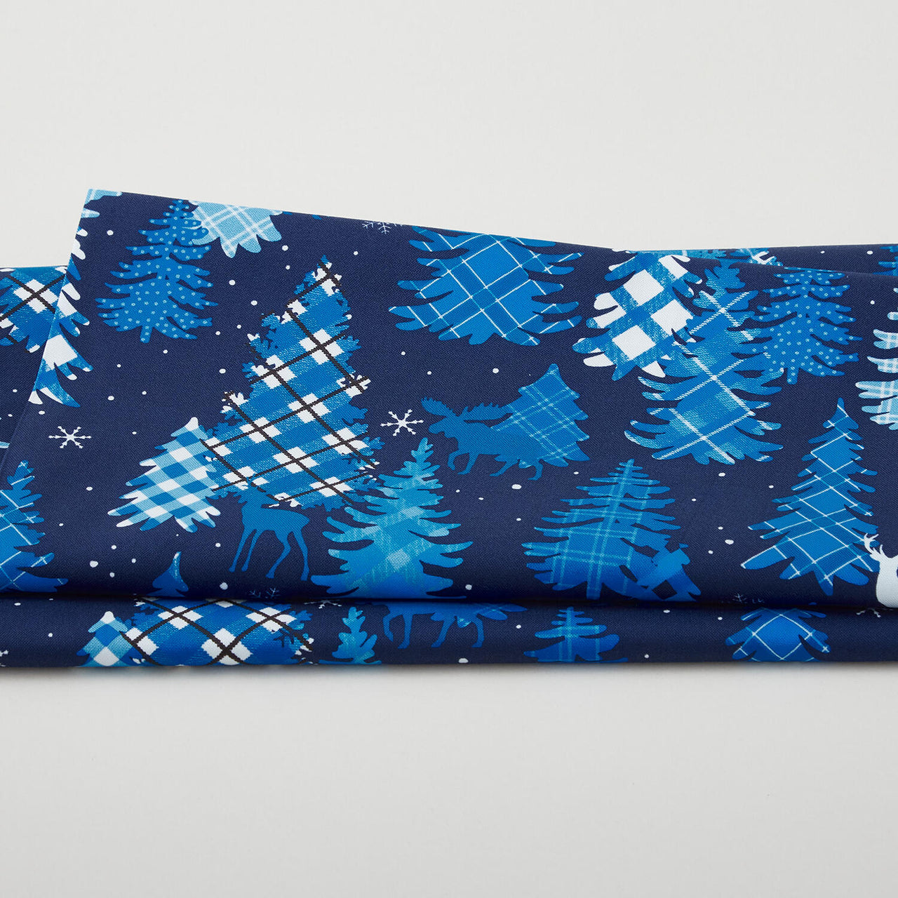 Winter Farm House Plaid - Plaid Forest Navy 2 Yard Cut