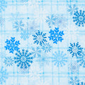 Winter Farm House Plaid - Snowflake Plaid Light Blue 2 Yard Cut