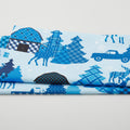 Winter Farm House Plaid - Farmhouse Scenic Light Blue 2 Yard Cut