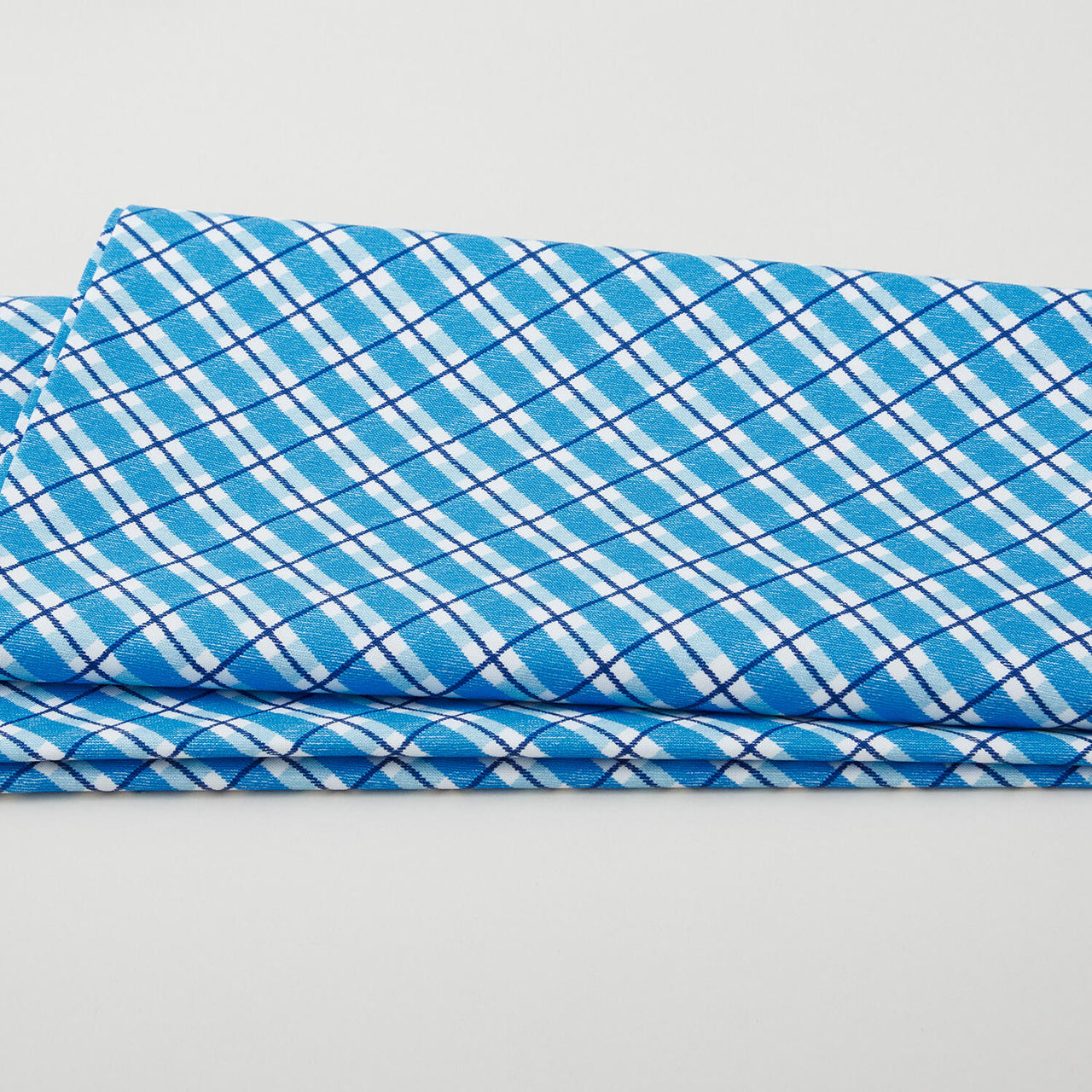 Winter Farm House Plaid - Country Plaid White/Blue 2 Yard Cut