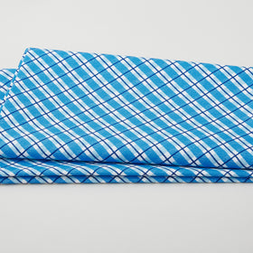 Winter Farm House Plaid - Country Plaid White/Blue 2 Yard Cut