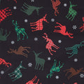 Winter Farm House Plaid - Tossed Deer Black 2 Yard Cut