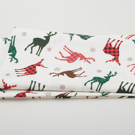 Winter Farm House Plaid - Tossed Deer Cream 2 Yard Cut