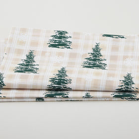 Winter Farm House Plaid - Pine Tree Plaid Neutral 2 Yard Cut