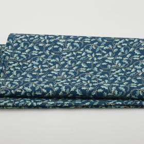 A Festive Medley - Golden Leaf Scroll Dark Teal 2 Yard Cut