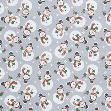 Winter at the Farm - Merry Snowman Grey 2 Yard Cut