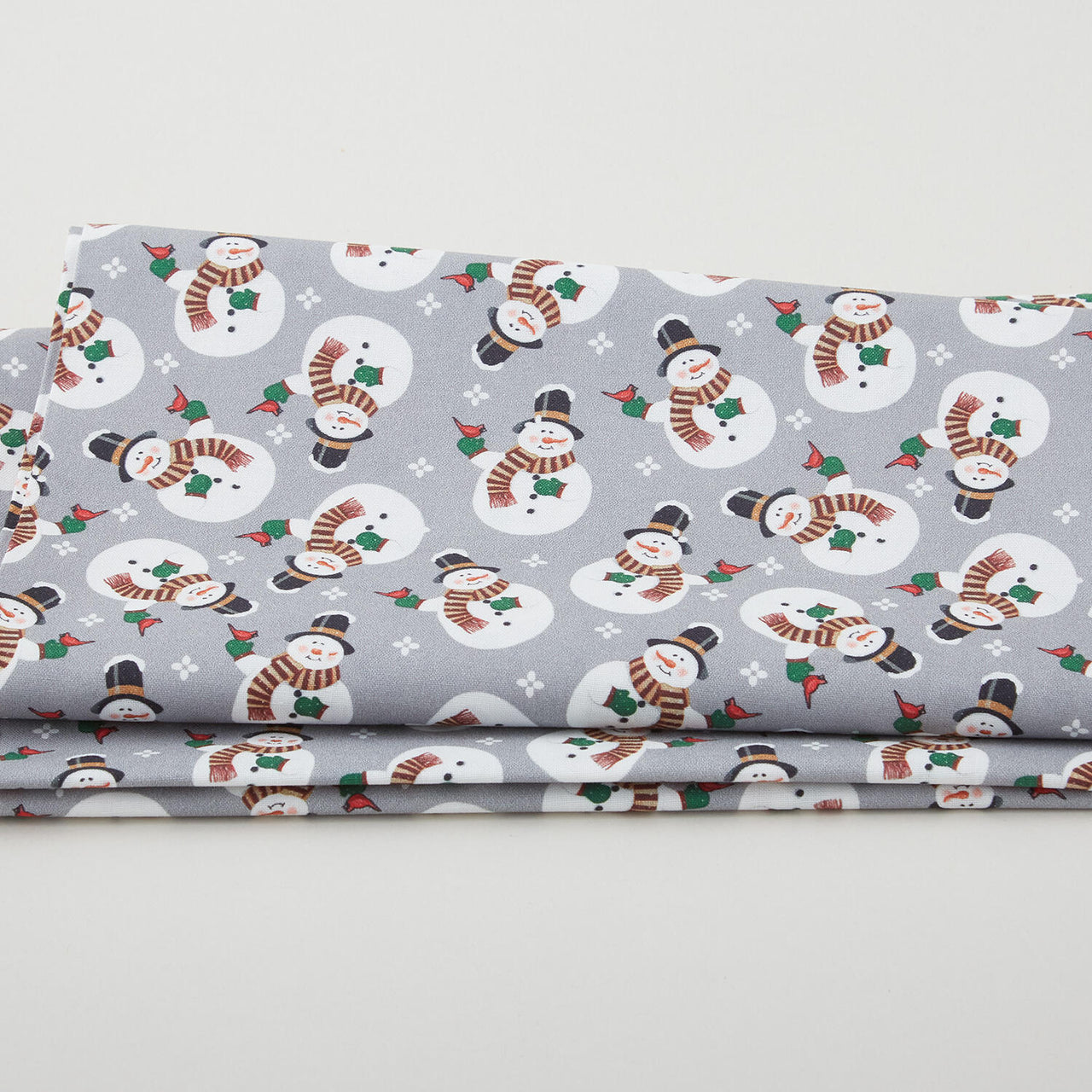 Winter at the Farm - Merry Snowman Grey 2 Yard Cut