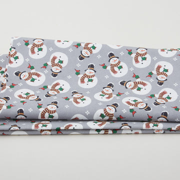 Winter at the Farm - Merry Snowman Grey 2 Yard Cut