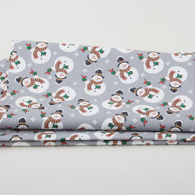 Winter at the Farm - Merry Snowman Grey 2 Yard Cut