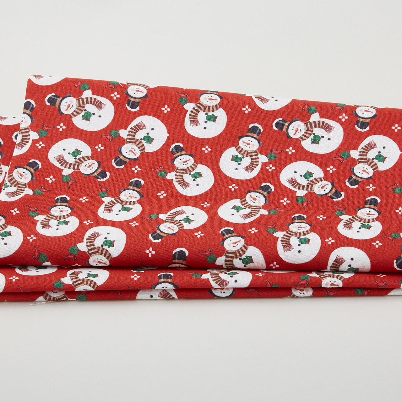 Winter at the Farm - Merry Snowman Red 2 Yard Cut