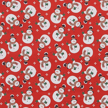 Winter at the Farm - Merry Snowman Red 2 Yard Cut