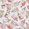 White Christmas - Tossed Tags Cream 2 Yard Cut