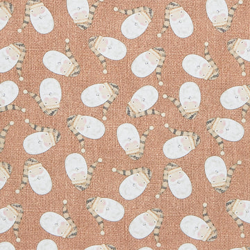 White Christmas - Tossed Santa Natural 2 Yard Cut