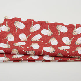 White Christmas - Tossed Santa Red 2 Yard Cut