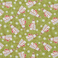 White Christmas - Musical Snowman Green 2 Yard Cut