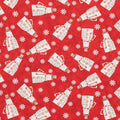 White Christmas - Musical Snowman Red 2 Yard Cut