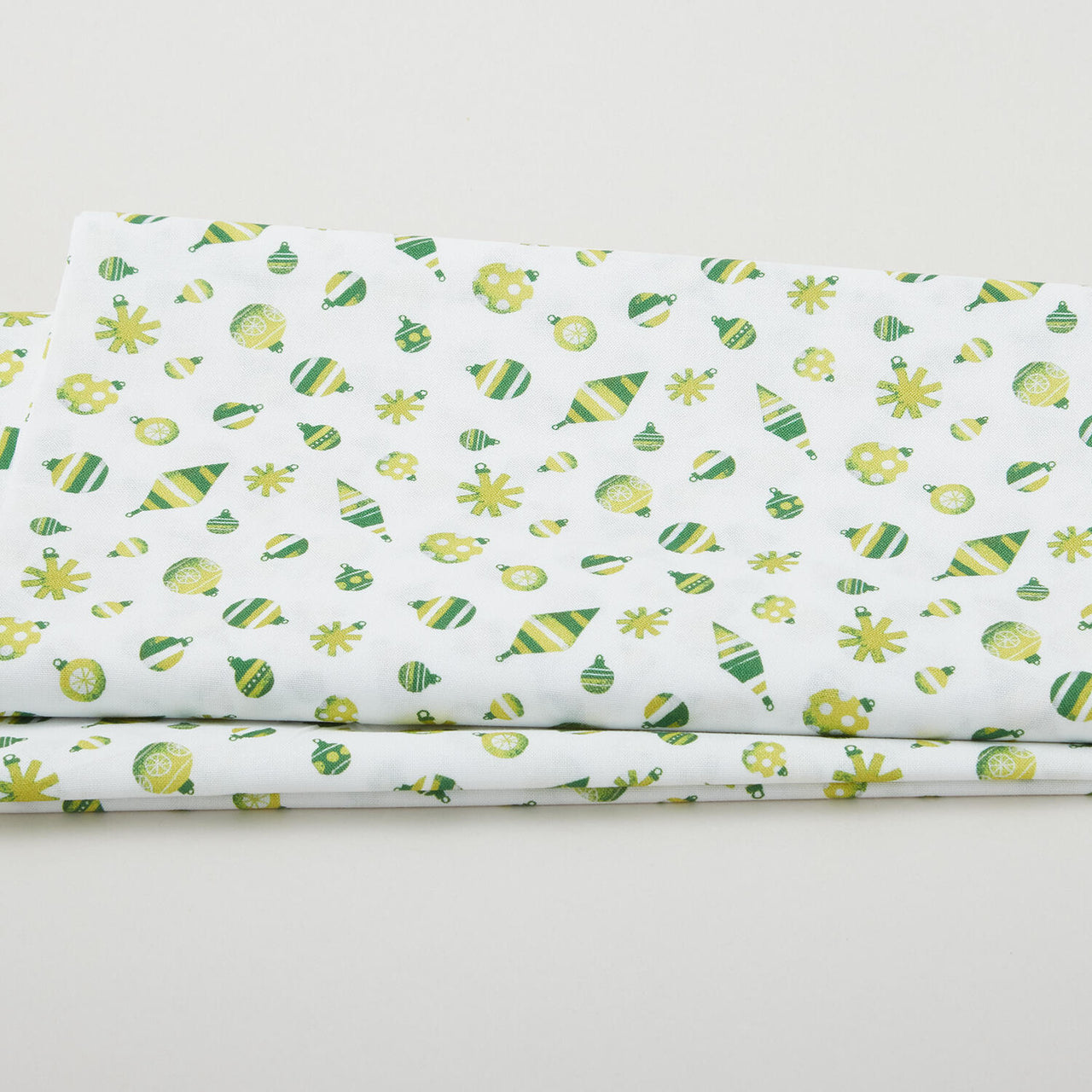 Meowy Christmas - Fa La La Ornaments Green/White 2 Yard Cut