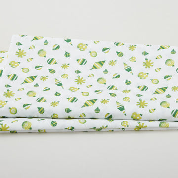 Meowy Christmas - Fa La La Ornaments Green/White 2 Yard Cut